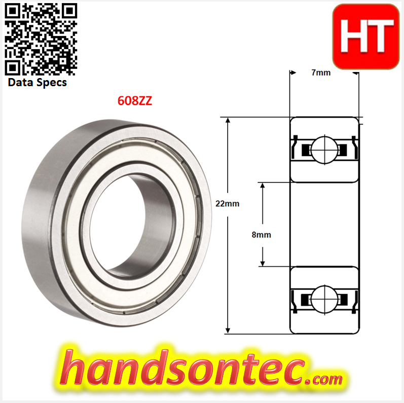 Lot Of 100 608ZZ Ball Bearings – 8x22mm Metric, Greased, For Electric Motors